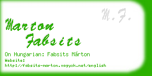 marton fabsits business card